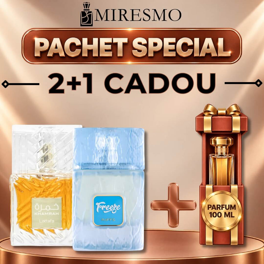 Pachet Khamrah Lattafa, Freeze Riiffs și Parfum Surpriză 100 ml