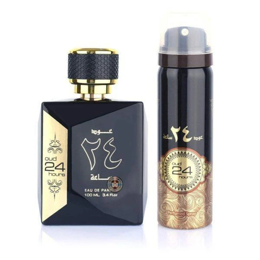 Set Oud 24 Hours, Ard Al Zaafaran, unisex, Apa de Parfum 100ml + deodorant 50 ml - inspirat din Black Orchid by Tom Ford