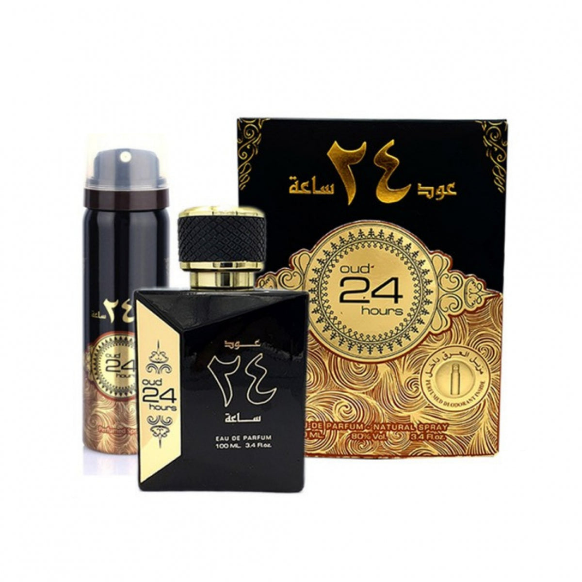 Set Oud 24 Hours, Ard Al Zaafaran, unisex, Apa de Parfum 100ml + deodorant 50 ml - inspirat din Black Orchid by Tom Ford